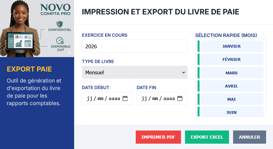 Interface Livre de Paie